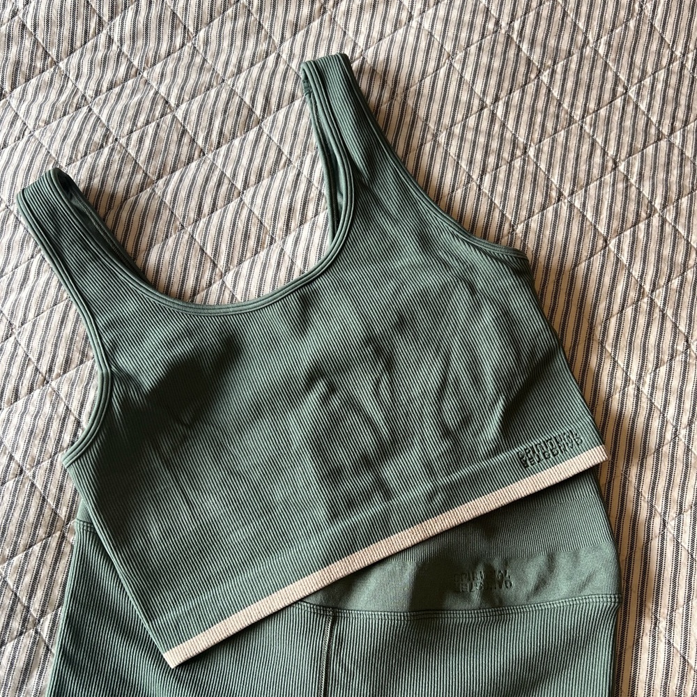 NWOT Spiritual Gangster Sage Green and Tan Set Size L